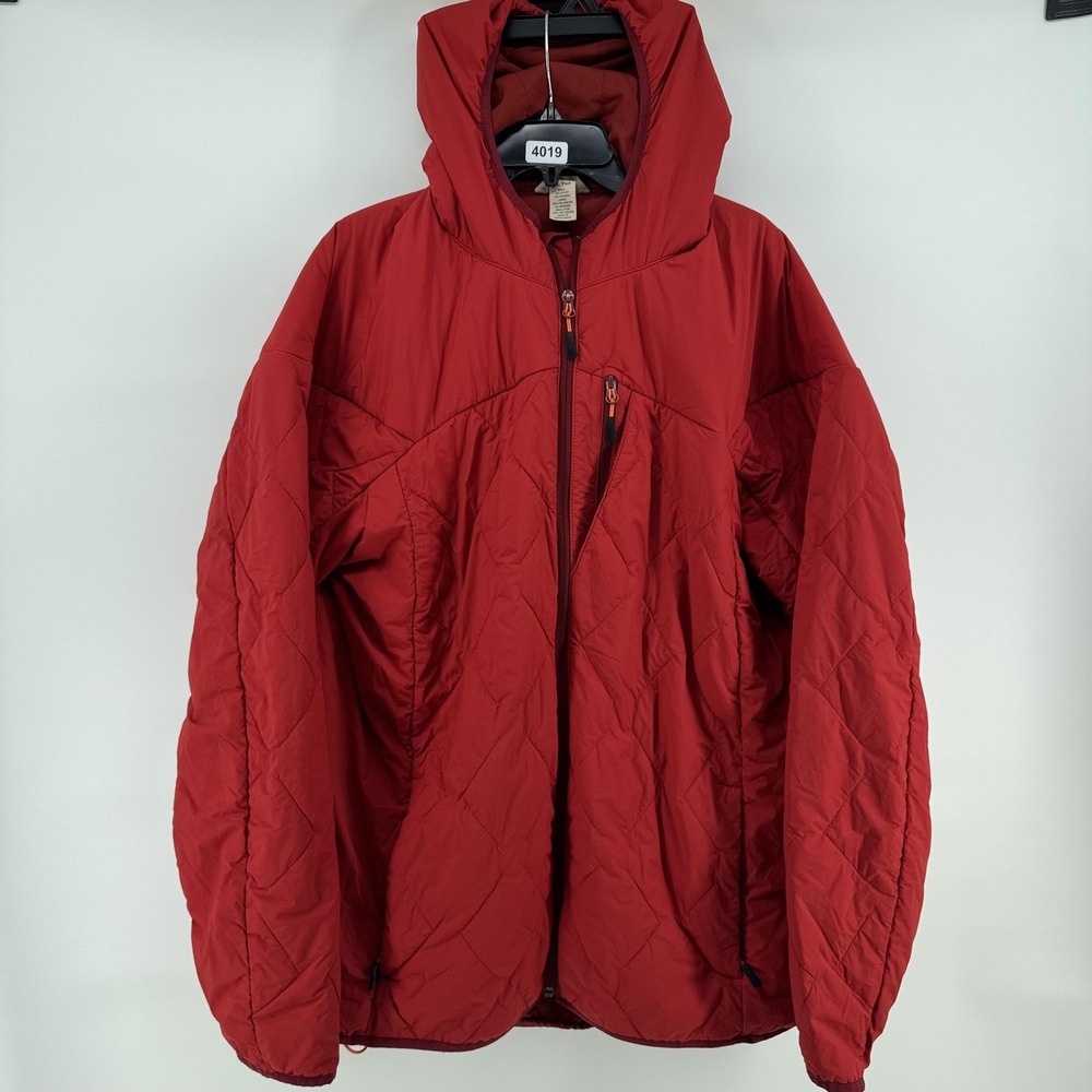 Duluth Trading Co Jacket Mens XLT Red Quilted Hooded Insulated Winter Full Zip